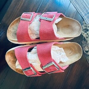 Papillon by Birkenstock, Arizona Chunky Suede Platform Sandal, size 40